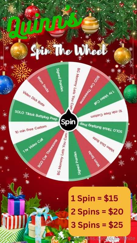 🎄💦 ***XXXMAS SPIN THE WHEEL*** 🎄 💦

 Let’s desecrate the hol..