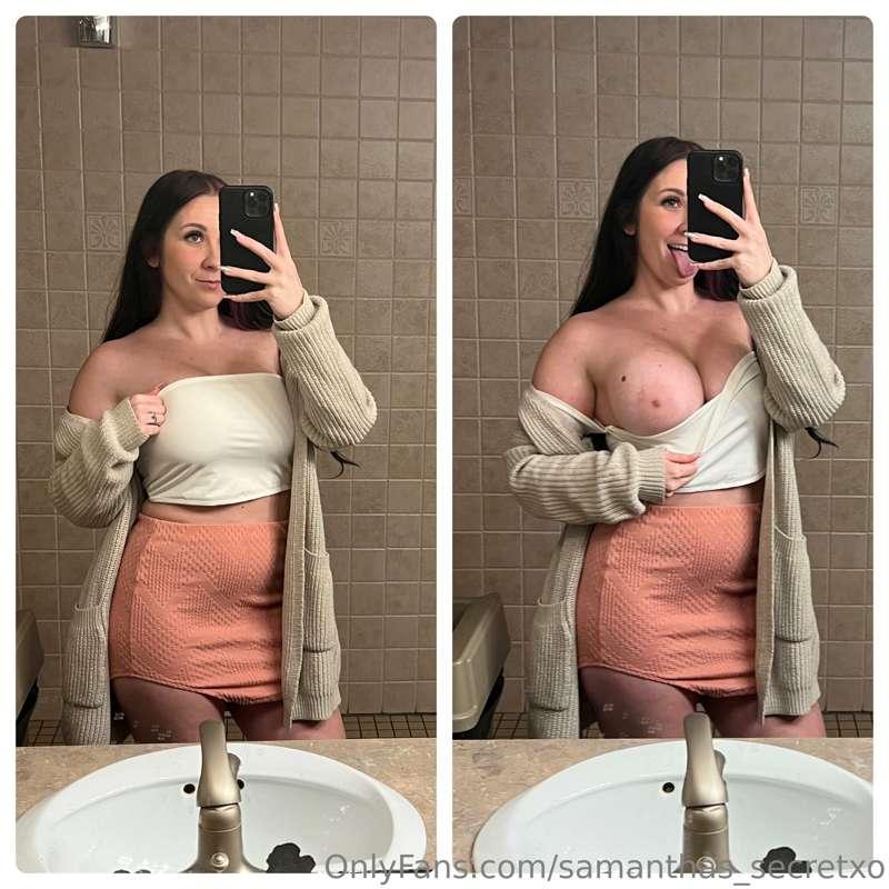 I’m always dumping my tits out somewhere lol 😉