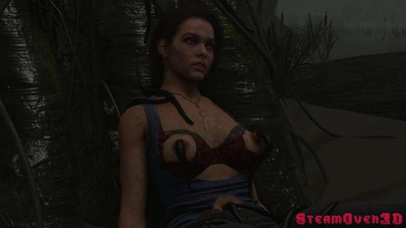 Jill Valentine invaded by swamp parasites part 1 (Commission) - Stronger lighting version