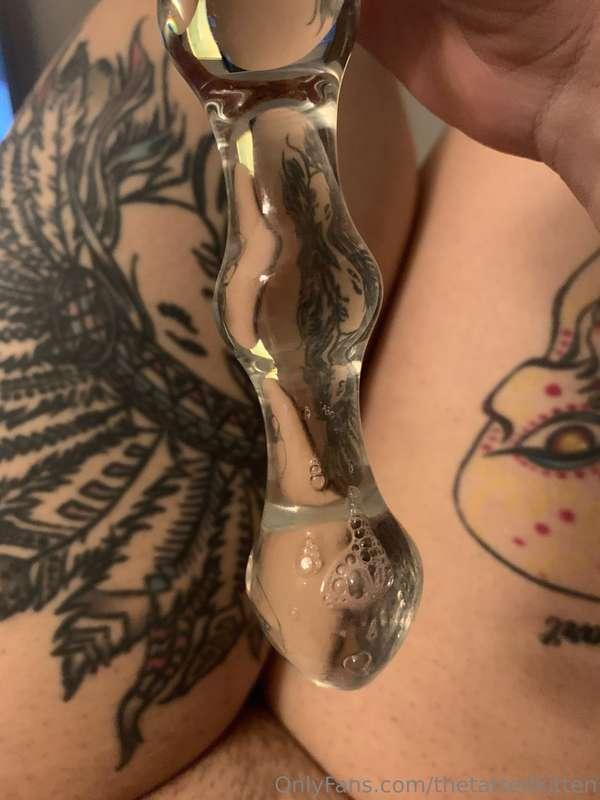 I love how messy my glassy dildo gets hehe