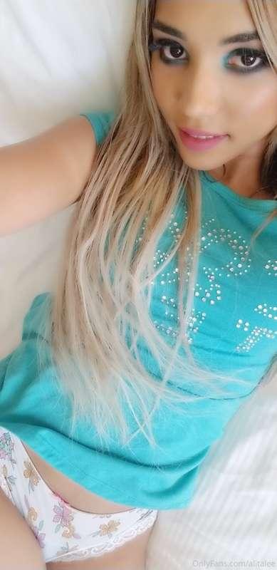 This is how a good girl waits in bed for daddy. Thigh highs,..