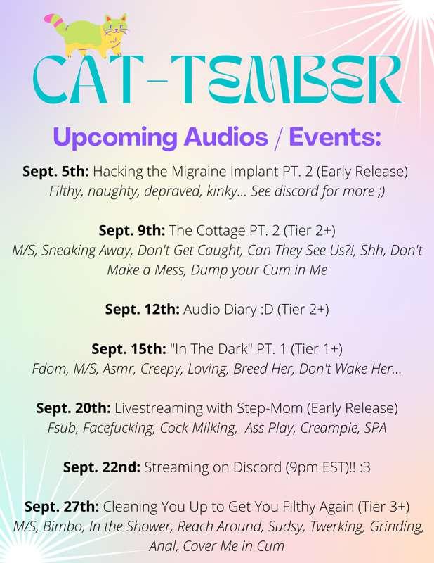 Happy September: Here's What's Coming! 🐈❤️