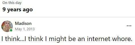 Y'all wanna see a Facebook memory that aged really well?