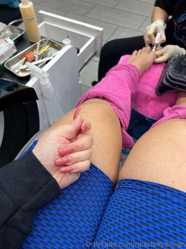 I’m getting my nails done right now… hurry and pay for them ..