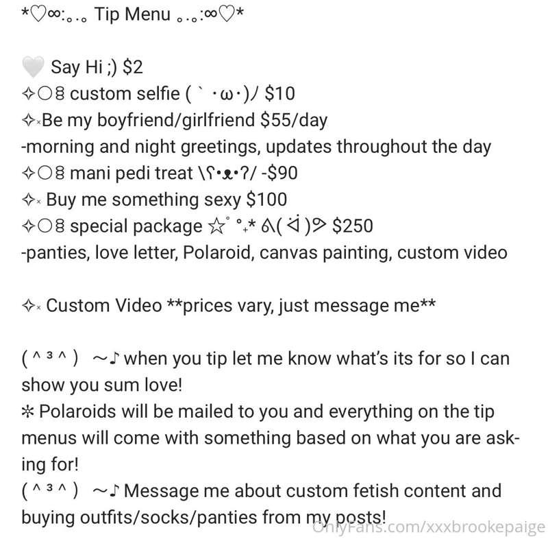 Tip Menu 🤍