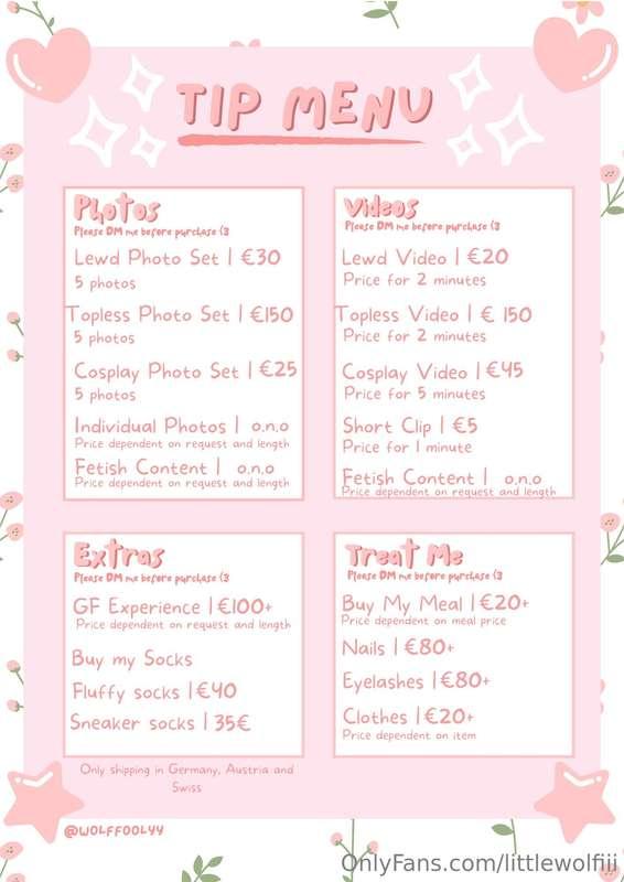 This is my New Tip Menu! ♡