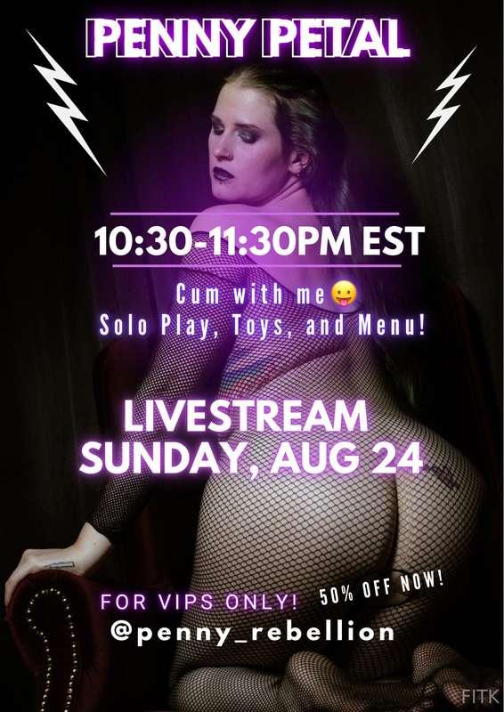 Livestream Sunday night on @penny_rebellion HALF OFF NOW for..