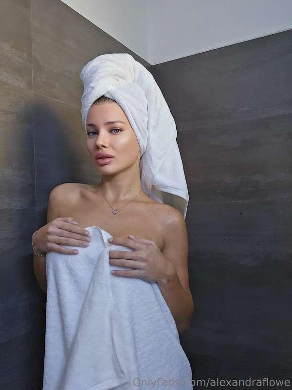 Just got out of the shower - my skin is warm, wet hair falls..