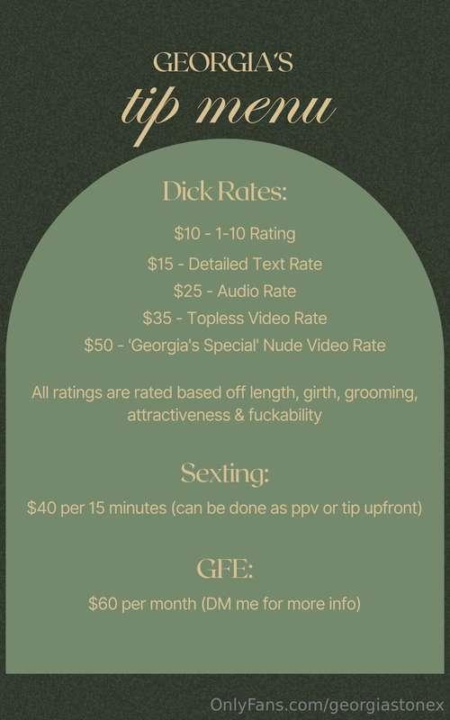 ✨ TIP MENU ✨I've updated my tip menu! I'm open to customs bu..