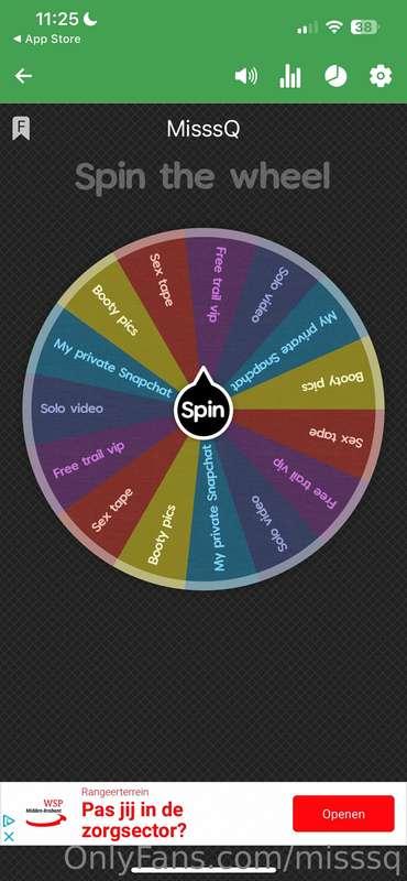 SPIN THE WHEEL 🎟️🎡  1 spin $ 10  2 spins $ 15