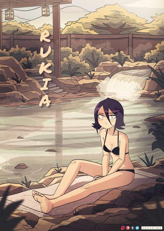 Rukia hot springs poster (+NSFW Version)