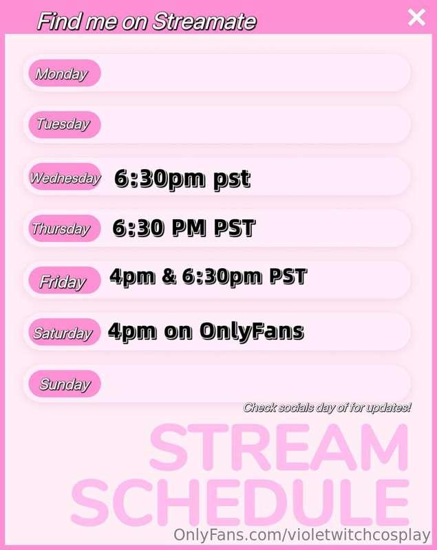This week’s schedule