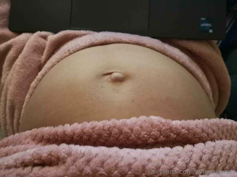 A detailed view of my belly button. Post bloat, me lying dow..