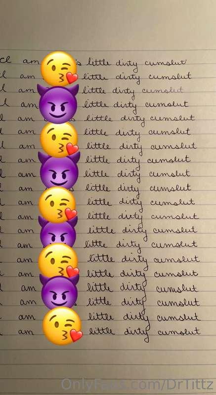 Doing my HW for Daddy like a good girl. 😇💋