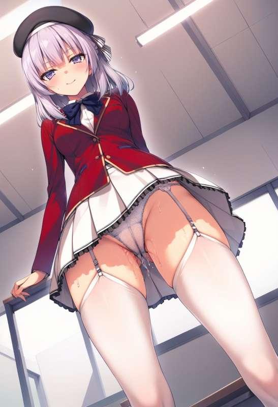 不敵な表情をしながらおパンツを濡らしている坂柳有栖さん　47枚(zip, pdf有り)