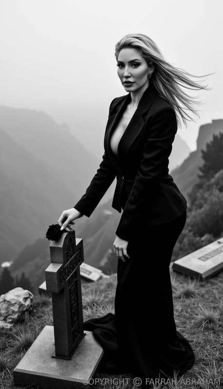 Your goth widower needs some consoling after she leaves a vi..