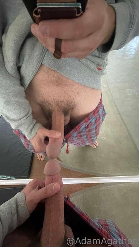 little fun with the mirror. like touching cocks with another..