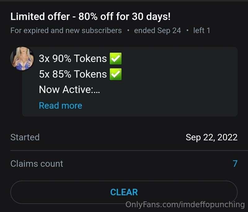 ***1 token left*** 😝
% of discount will drop by 5% after thi..