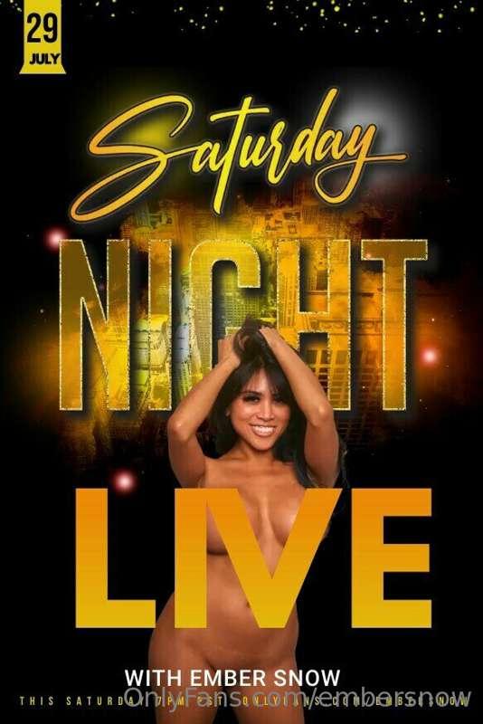TOMORROW NIGHT!!! Saturday 7/29 at 10pm Eastern/7pm Pacific ..