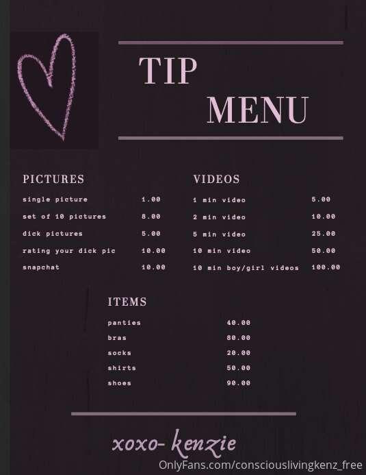 new tip menu!<3