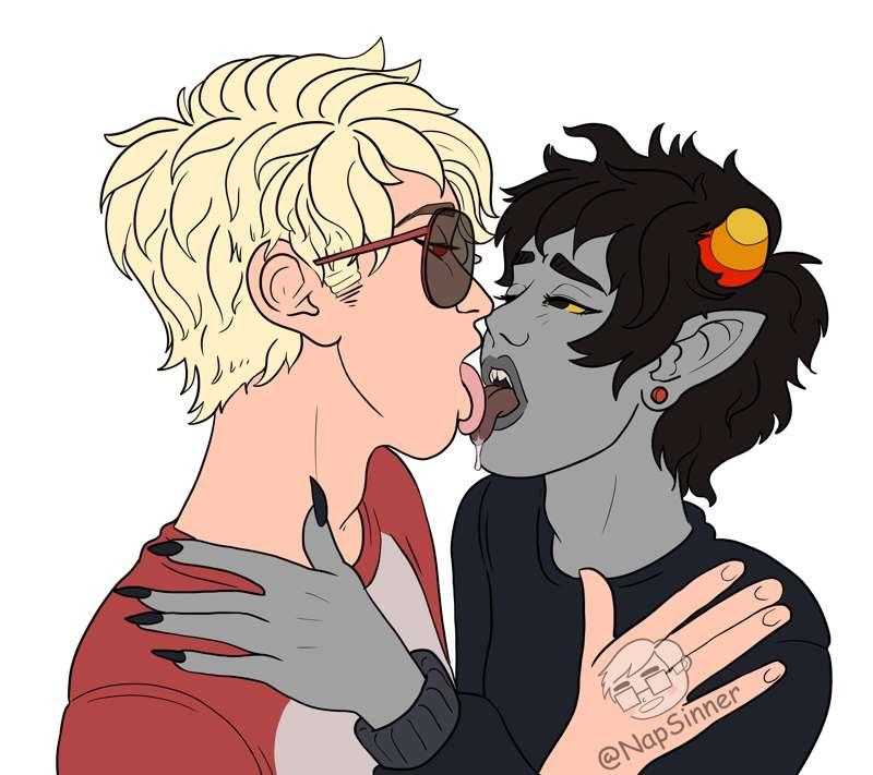 Touching tongues wip