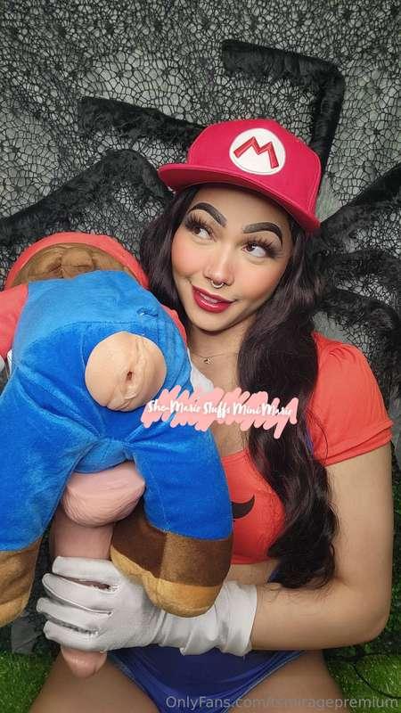 Enjoy watching, "She-Mario Stuffs Mini Mario" 🍆💦