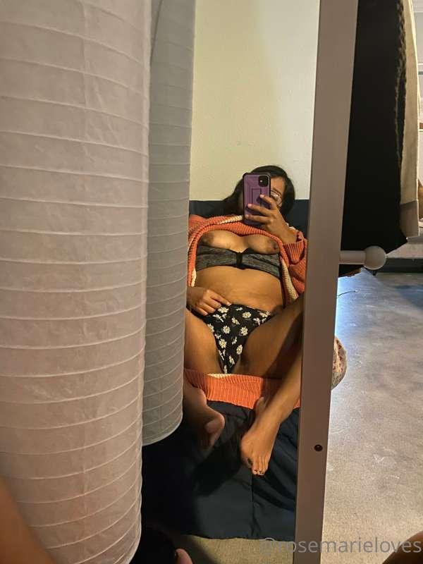 POV spreading in front of mirror 🪞 . Happy titty Tuesday! Xo..