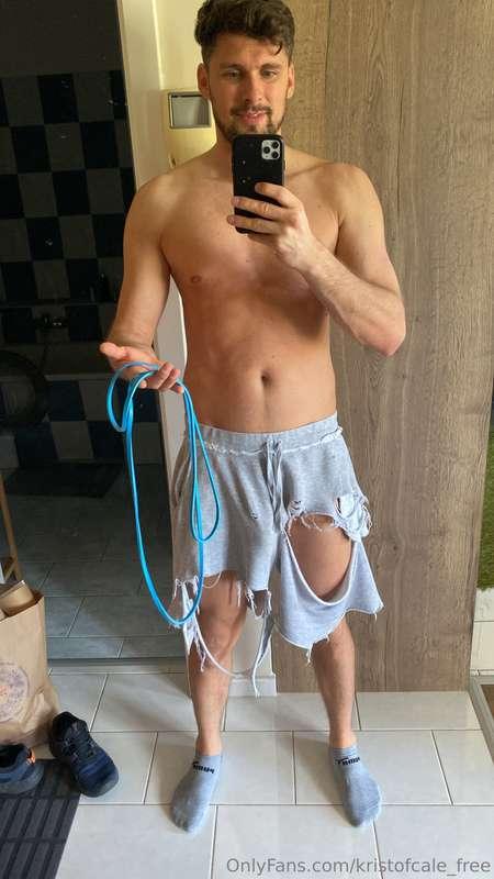 Rope jumping while commando... something tells me I should f..