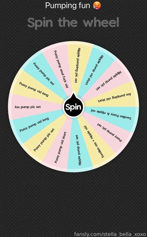 Since the last one was so fun I’ve made a new spin the wheel. This time it’s solely dedicated to PUMPING and SWOLLEN body parts 😂

To play tip $17.50 for one spin or 3 spins for $50. 

Guaranteed prizes every time! 

Maybe you’ll land on the pussy pumping anal fuck vid - that’s the top prize 🏆 

Please please pleaseeeee make sure you write in the tip message that it’s for spin the wheel game or it just looks like a normal tip and will be counted as such 😘

#fyp #games #spinthewheel #analpump #pussypump #swollen #fun #littlegirl #custom #video #preview #hot #horny #fansly 