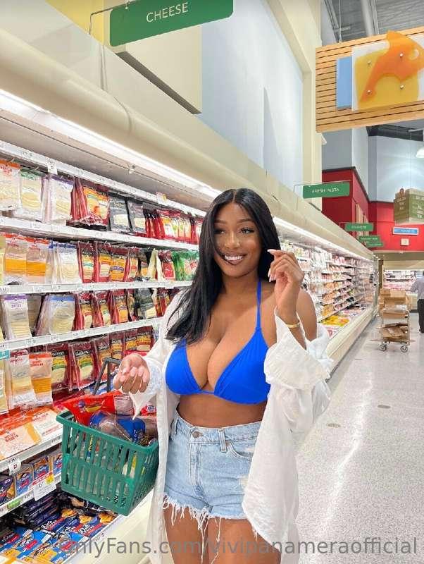 The refrigerated aisles = cooling off from the heat = cute p..