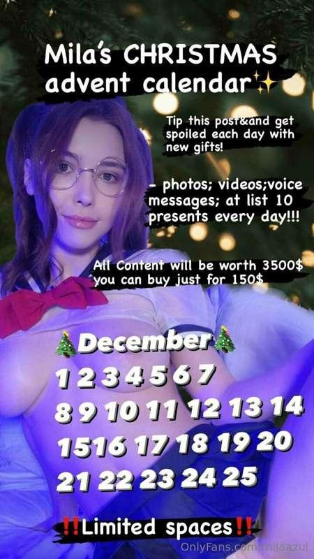 🎁 **Mila's Christmas Advent Calendar!!!** 🎁

🌲⛄️🎅 tip this p..