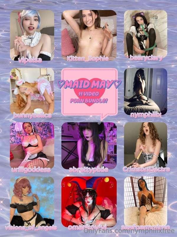 Can 11 slutty maids help you cum?  *Maid May! 11 video bundl..