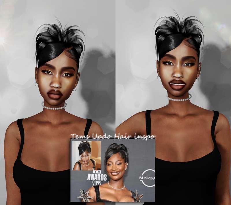 Tems Updo Hair inspo:) 