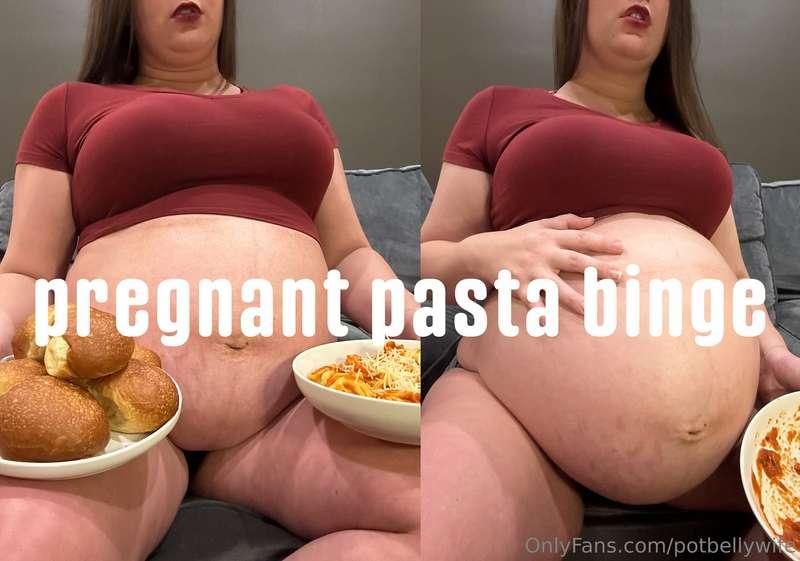 One last meal with my huge pregnant gut! I devoured this mea..