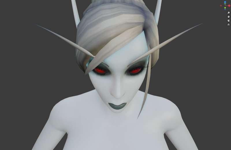 [WIP] Editing a blood elf model for blender stuff.