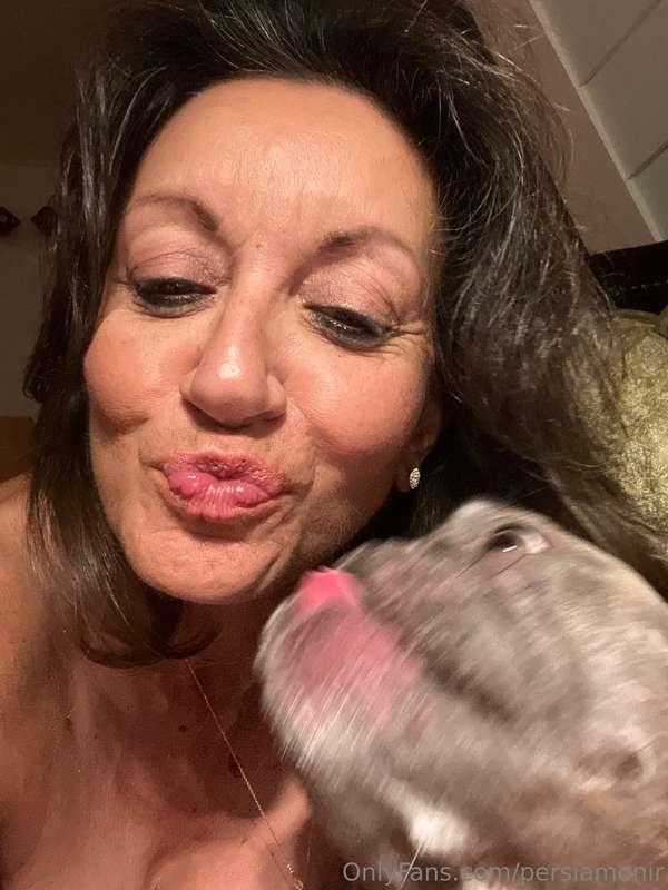 Best kiss I have had today from my Frenchie Birdie!