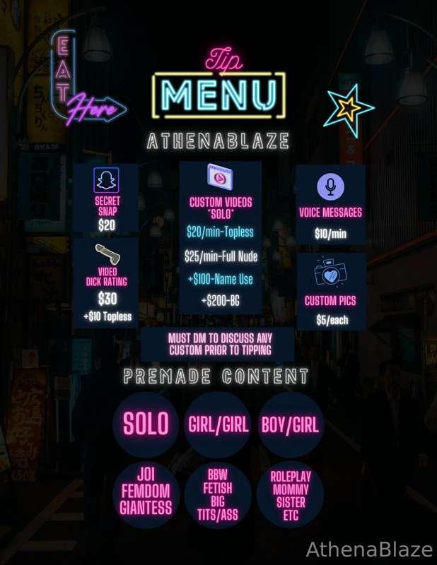 Updated Tip Menu