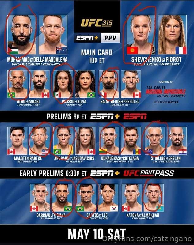 🚨Wanna BET!? 🚨UFC 315 is such a good fight card!My pics for ..