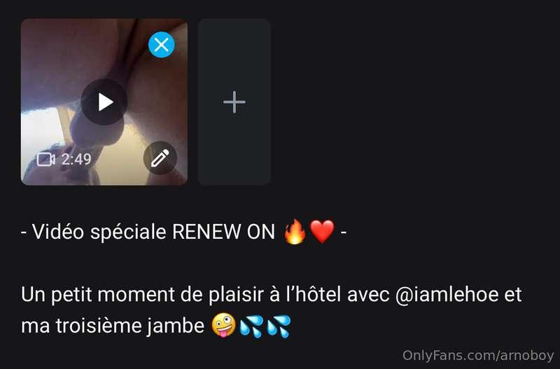 D’où l’intérêt de tous activer le renew on ! 😋❤️( vidéo envo..