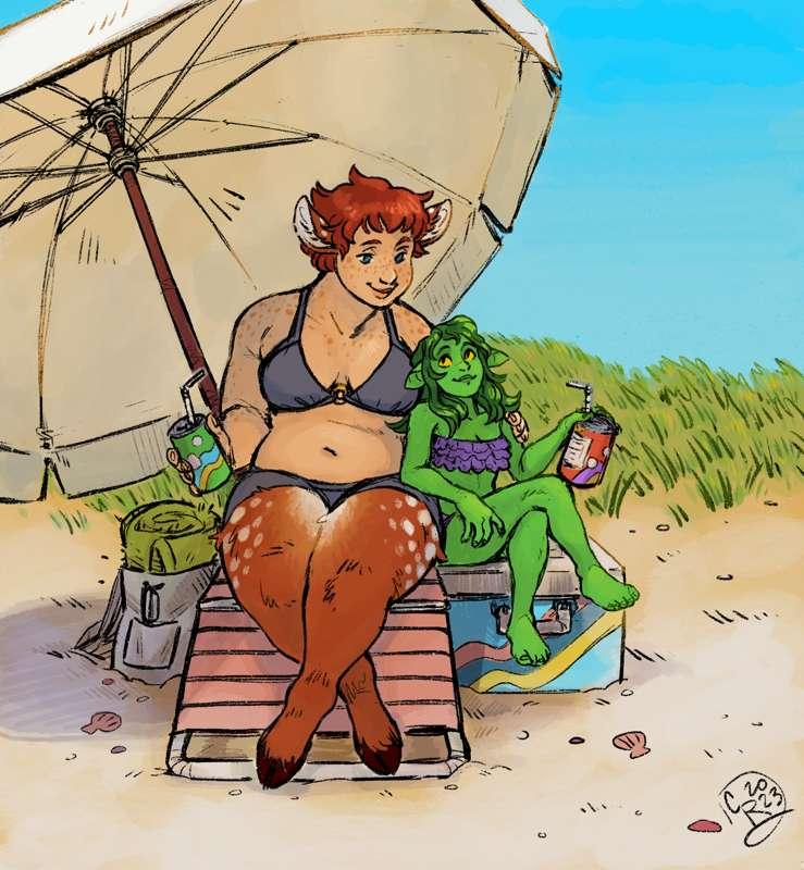 Commission: Dani and Mia's Beach Day