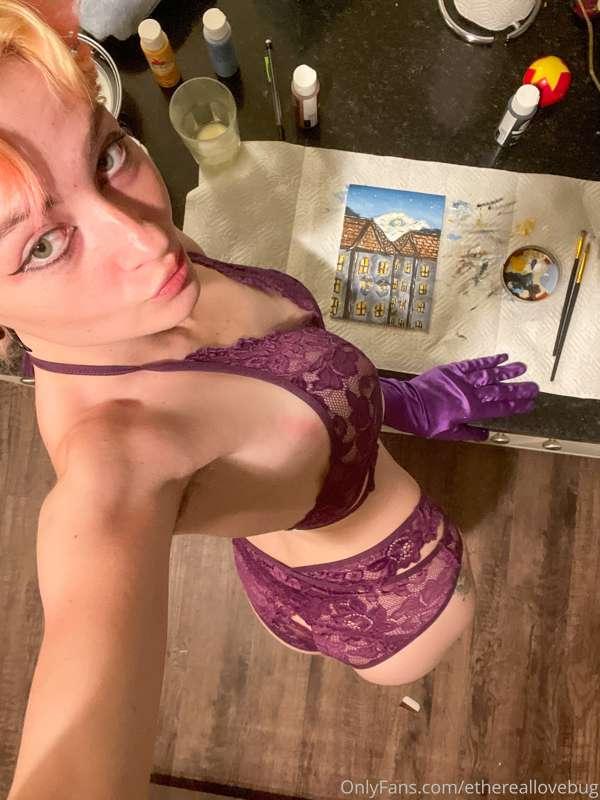 I got high last night and decided to paint in lingerie. How’..