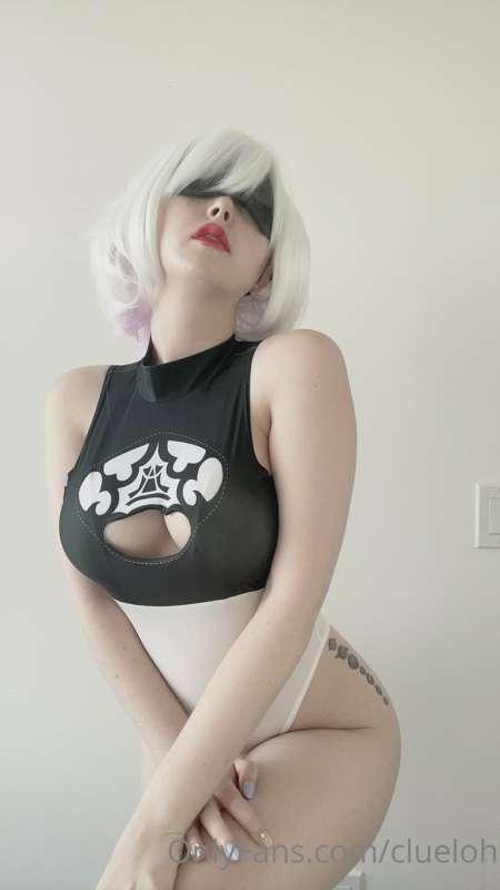 2B bodysuit 🥵one of my fave costumes purely because it invol..