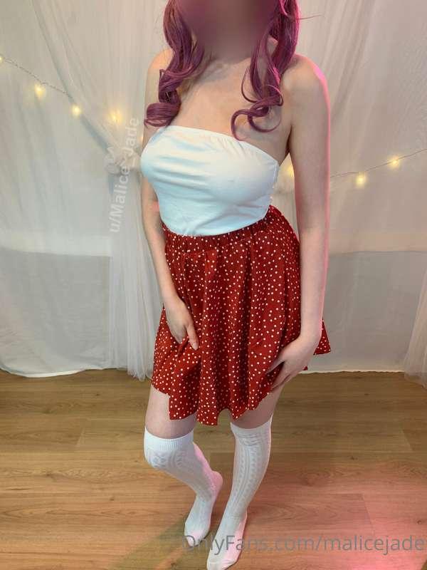 A little bonus. I love how strapon looks under the dress. Fe..