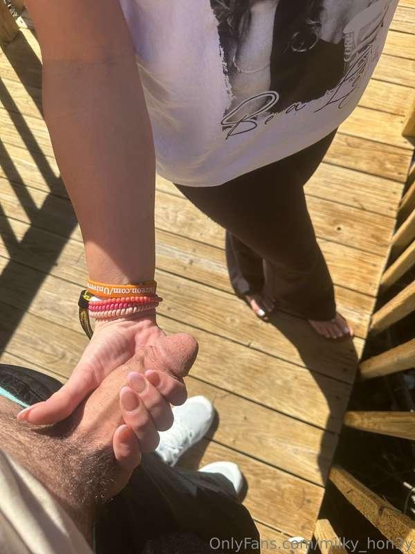 I love stroking his cock in the sunlight! ☀️ 😝