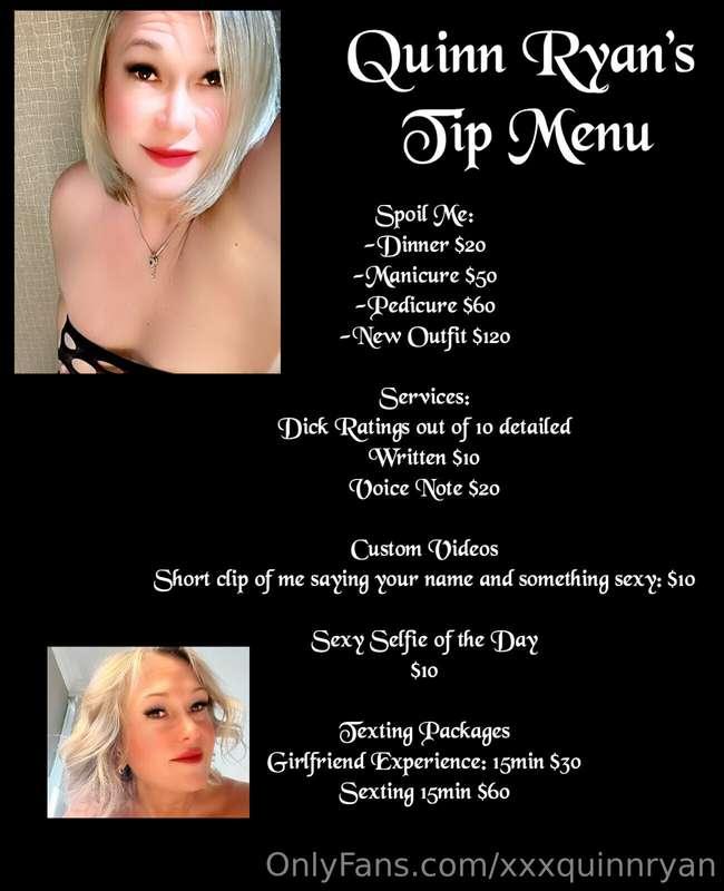 Tip Menu OF Don't be shy!