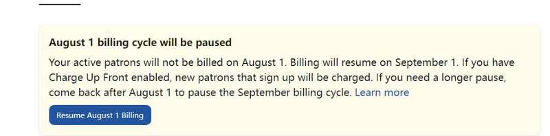 Payment for August has been suspended
