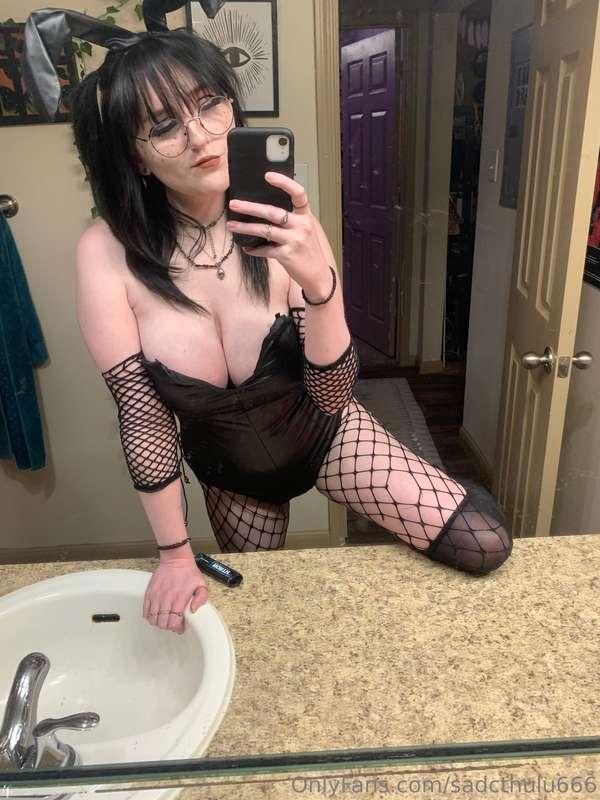 This goth bunny girl needs a fat cock to bounce on