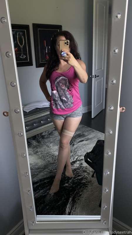 Just hanging around the house. I kinda like this look more t..