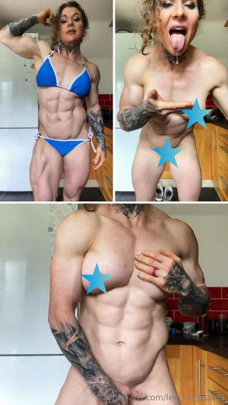 Abs, Giant Clit and LOTS of Spit! BRAND NEW Muscle worship f..