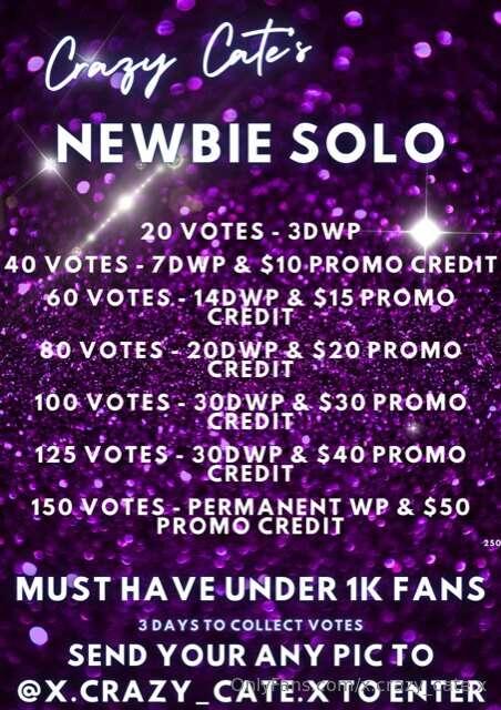 # ✨ ***NEWBIE SOLO COMP*** ✨ **Must have under 1K .. send an..